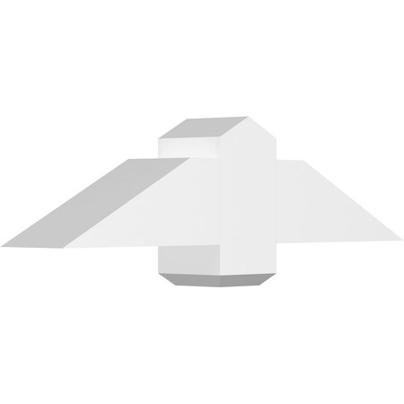 Ekena Millwork Eugene Architectural Grade PVC Gable Bracket, 36"W x 9"H x 6"D x 6"F, 6/12 Pitch GBP036X09X0606EUG00